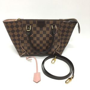 Louis Vuitton Kaisa PM Slanted Tote Damier Canvas Rose Ballerine Brown